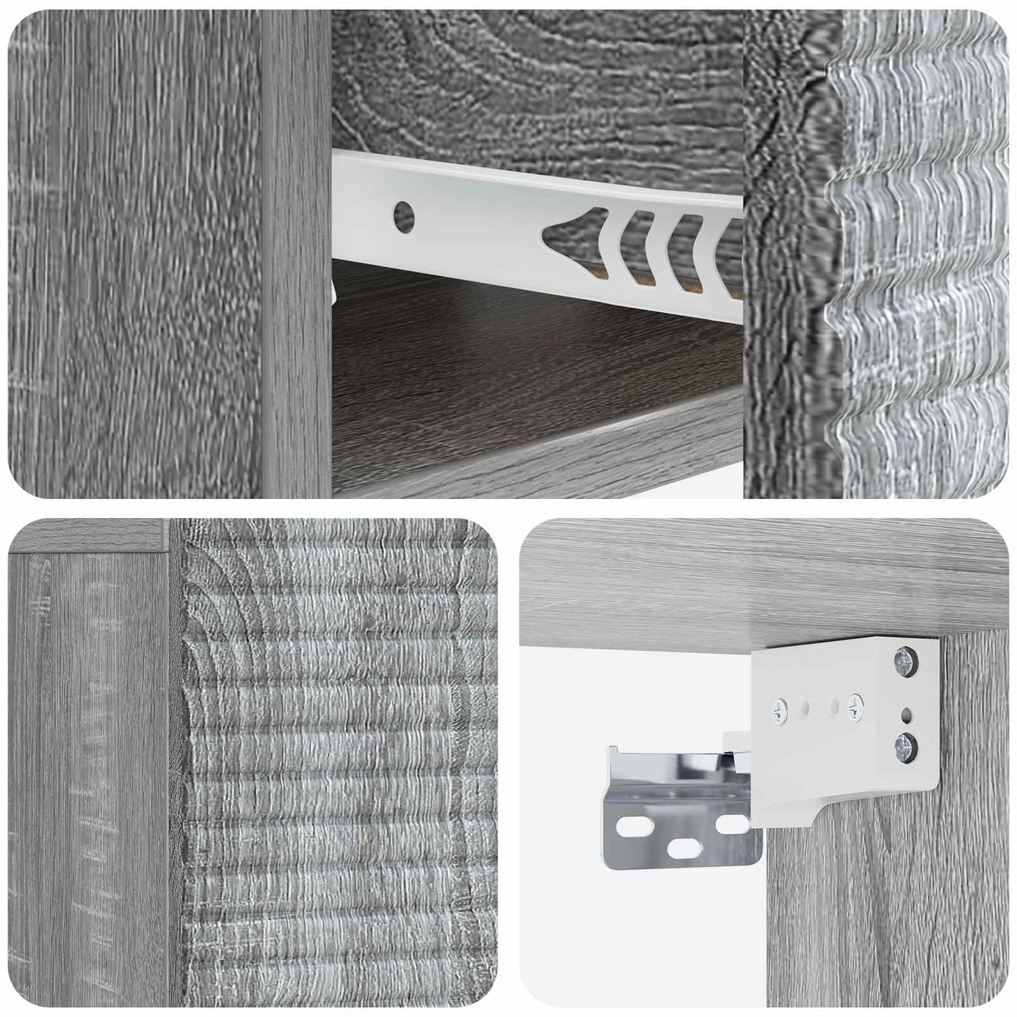 vidaXL Τοίχου Κρεμαστό Κομοδίνο 2 τμχ. Γκρι Sonoma 49 x 34,5 x 20 εκ.