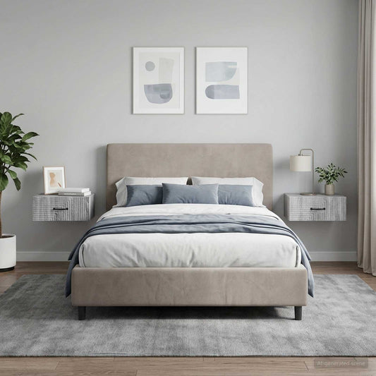 vidaXL Τοίχου Κρεμαστό Κομοδίνο 2 τμχ. Γκρι Sonoma 49 x 34,5 x 20 εκ.