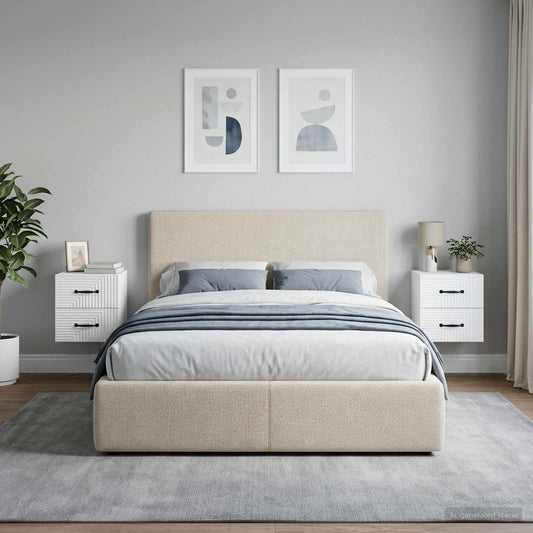 vidaXL Τοίχου Κρεμαστό Κομοδίνο 2 τμχ. Λευκό 34,5 x 33 x 40 εκ