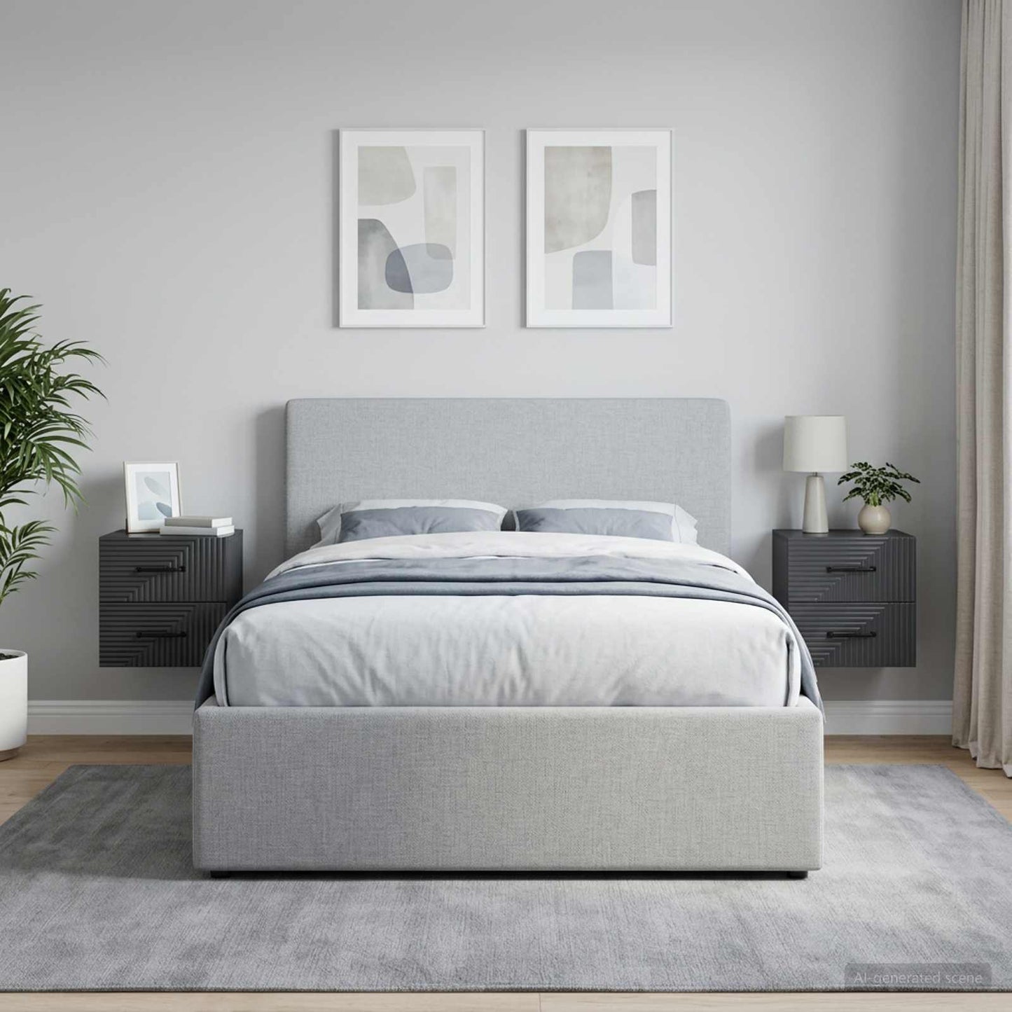 vidaXL Τοίχου Κρεμαστό Κομοδίνο 2 τμχ. Μαύρο 34,5 x 33 x 40 εκ