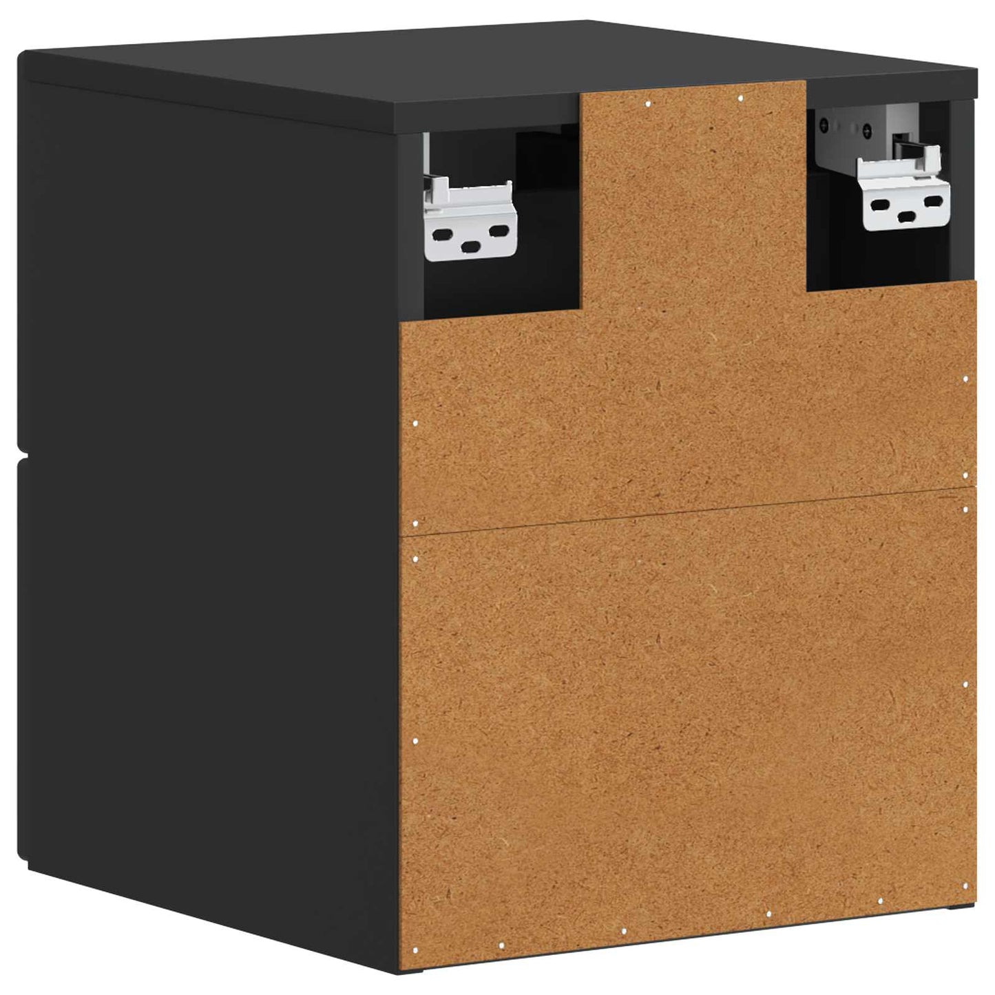 vidaXL Τοίχου Κρεμαστό Κομοδίνο 2 τμχ. Μαύρο 34,5 x 33 x 40 εκ