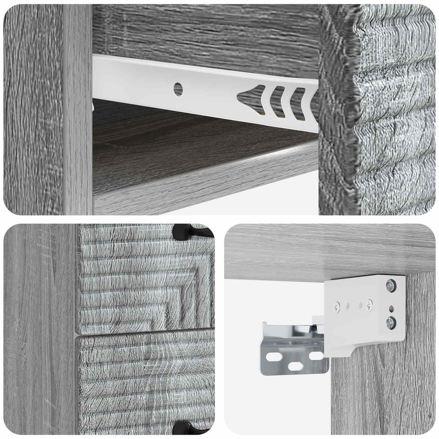 vidaXL Τοίχου Κρεμαστό Κομοδίνο 2 τμχ. Γκρι Sonoma 34,5 x 33 x 40 εκ
