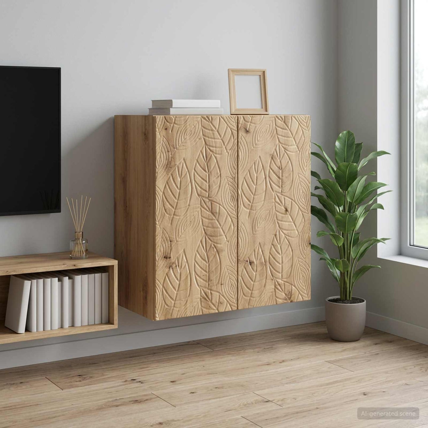 vidaXL Τοίχου Ντουλάπα 59 x 31 x 60 εκ Επεξεργασμένο Ξύλο Artisan Δρυς