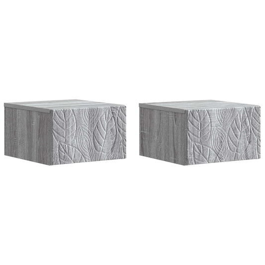 vidaXL Τραπεζάκι Τοίχου 2 τμχ. Γκρι Sonoma 34,5 x 33 x 20 εκ.