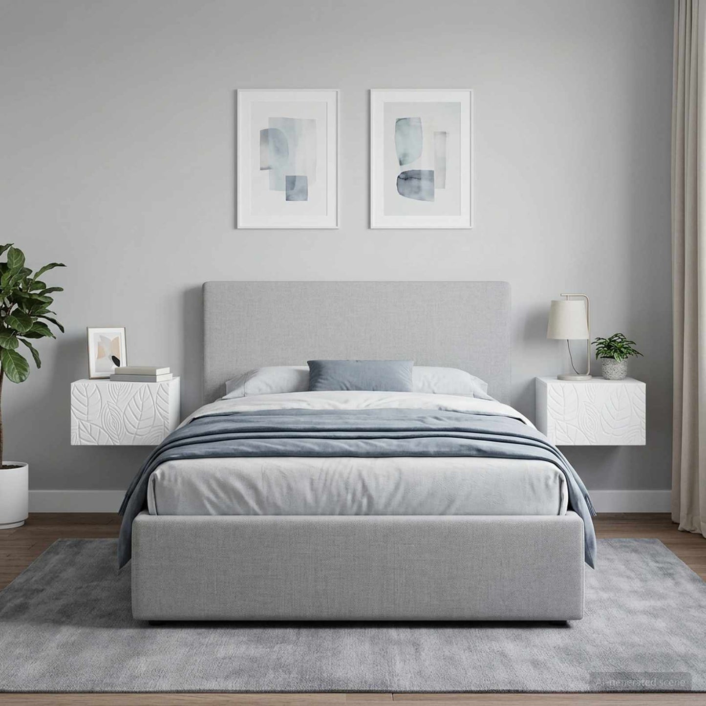 vidaXL Τοίχου Κρεμαστό Κομοδίνο 2 τεμ. Λευκό 49 x 34,5 x 20 εκ.