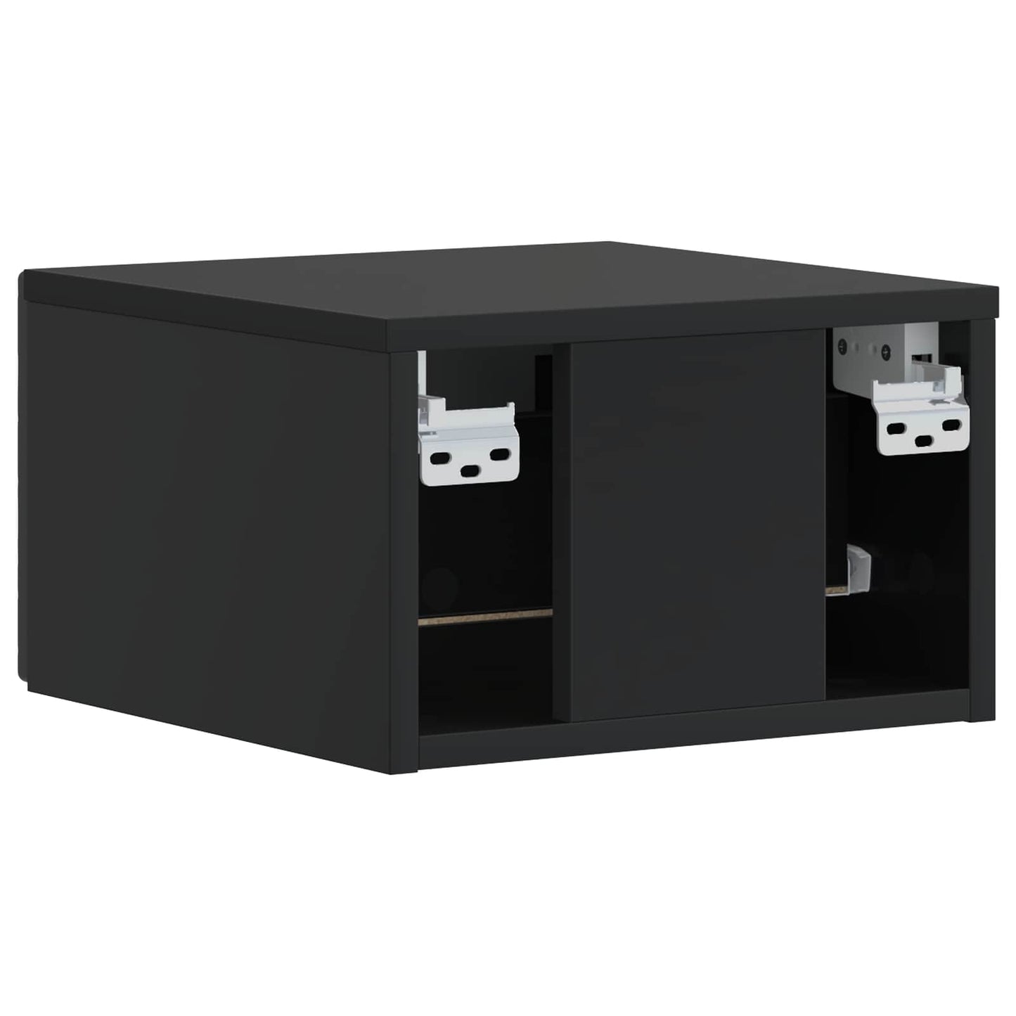 vidaXL Τοίχου Κρεμαστό Κομοδίνο 2 τμχ. Μαύρο 49 x 34,5 x 20 εκ.