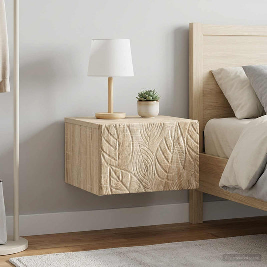 vidaXL Τοίχου Κρεμαστό Κομοδίνο 2 τμχ. Sonoma Δρυς 49 x 34,5 x 20 εκ.