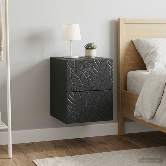 vidaXL Τοίχου Κρεμαστό Κομοδίνο 2 τμχ. Μαύρο 34,5 x 33 x 40 εκ
