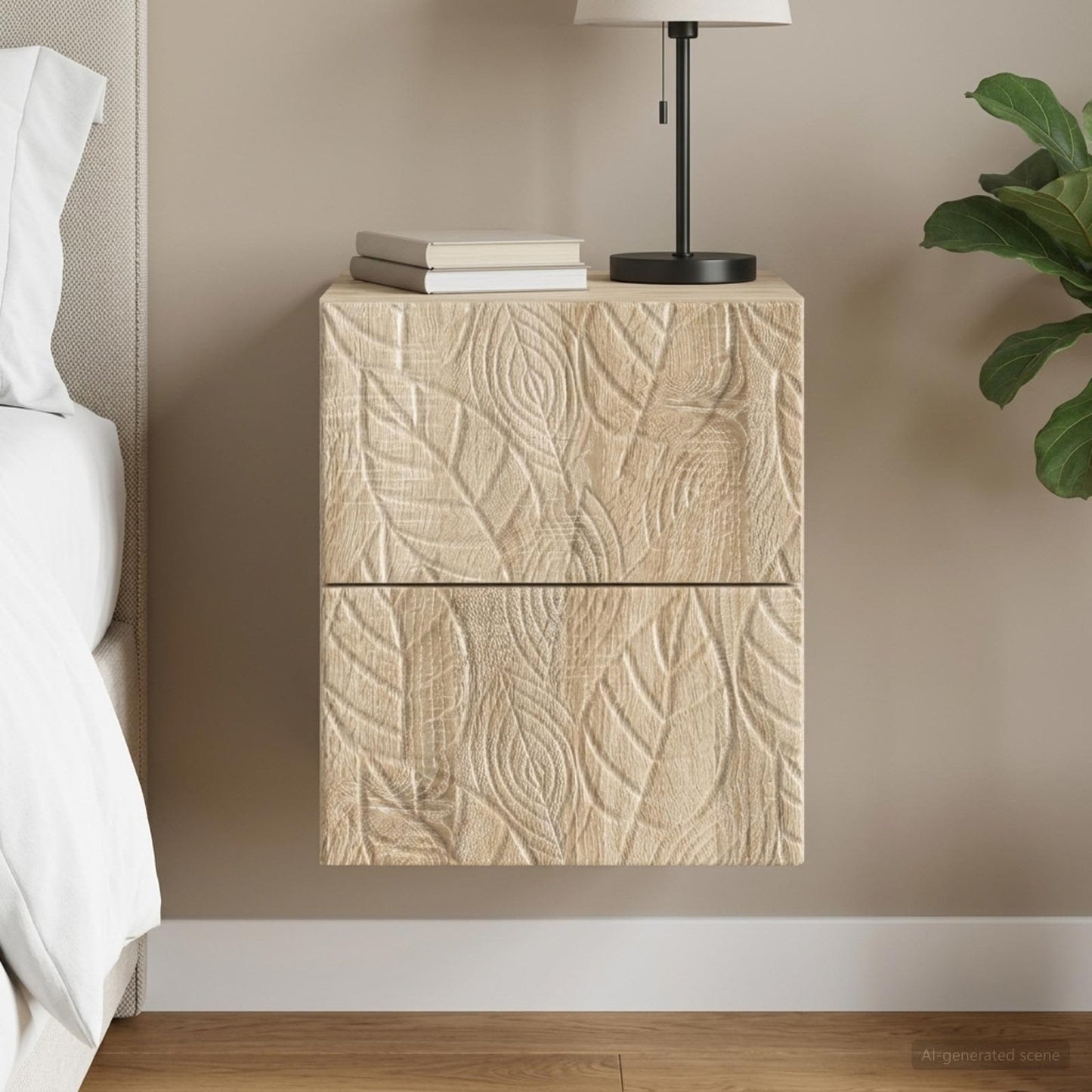 vidaXL Τοίχου Κρεμαστό Κομοδίνο Sonoma Δρυς 34,5 x 33 x 40 εκ