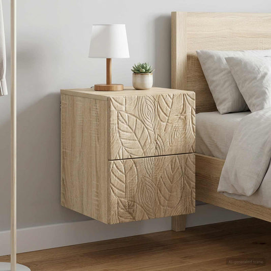 vidaXL Τοίχου Κρεμαστό Κομοδίνο 2 τμχ. Sonoma Δρυς 34,5 x 33 x 40 εκ