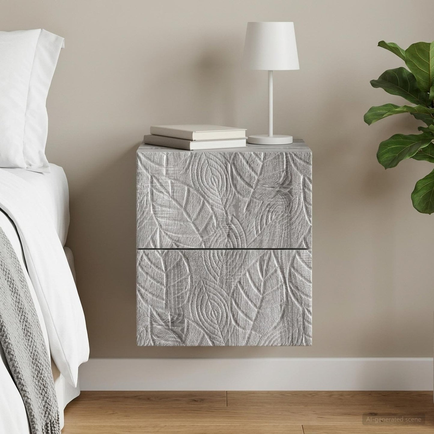 vidaXL Τοίχου Κρεμαστό Κομοδίνο Γκρι Sonoma 34,5 x 33 x 40 εκ