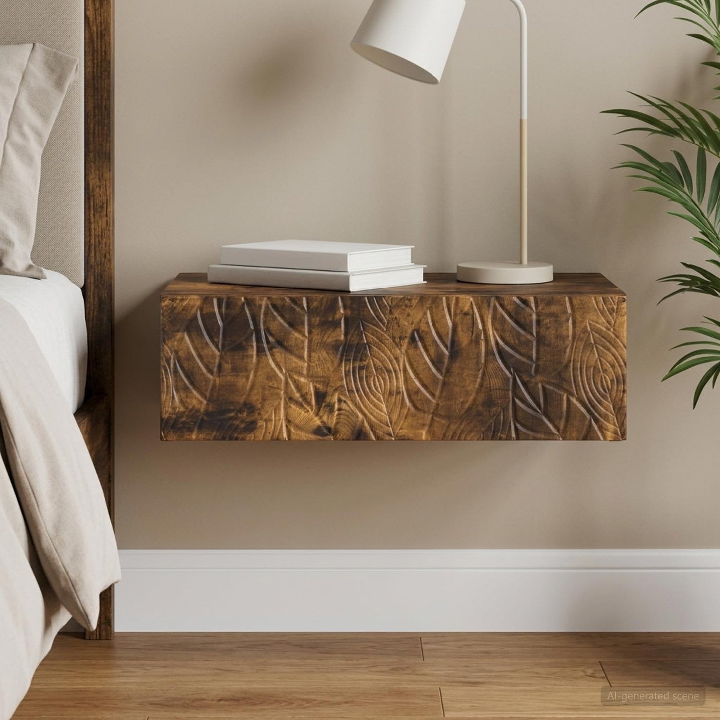 vidaXL Τραπεζάκι Τοίχου 59 x 34,5 x 17 εκ. Επεξεργασμένο Ξύλο