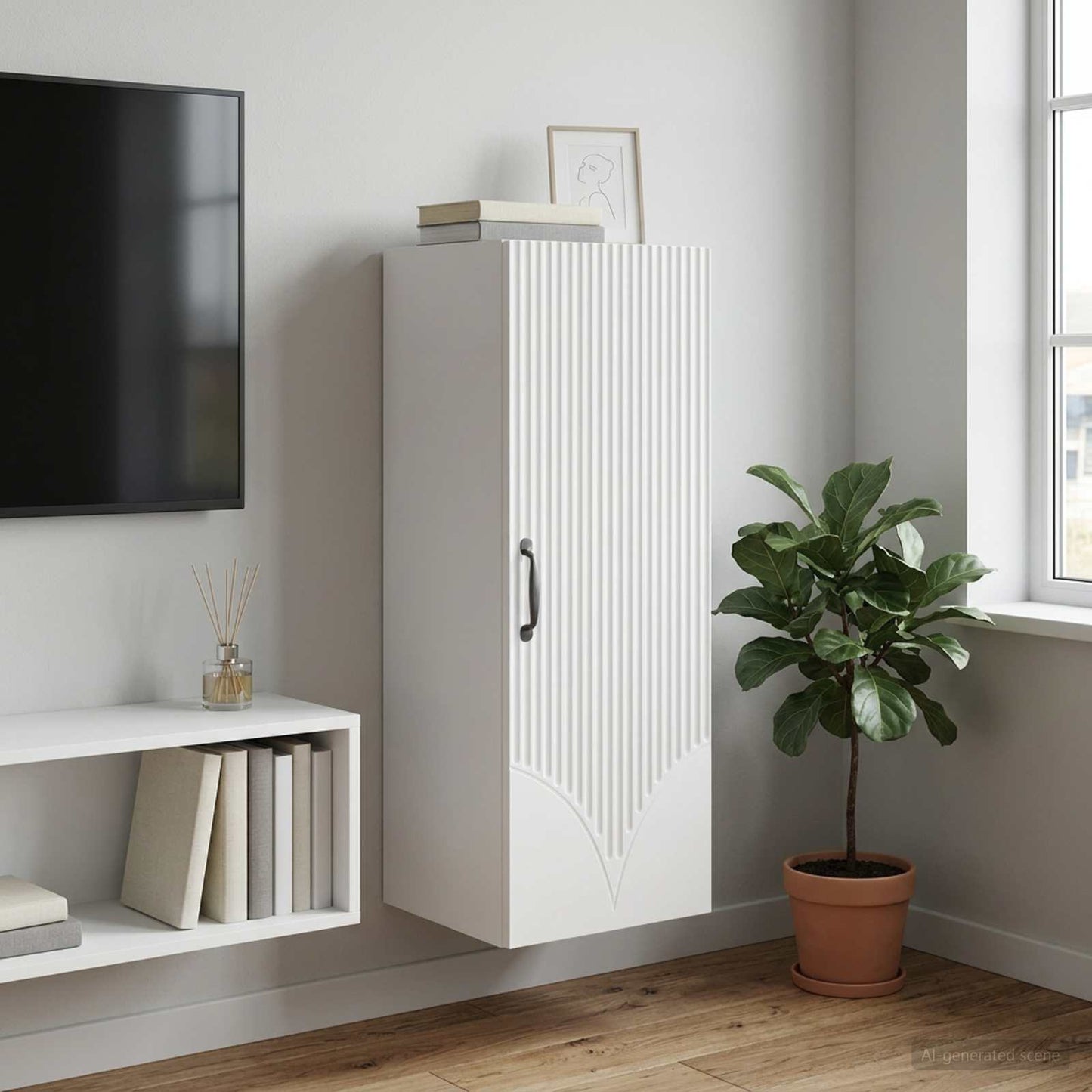 vidaXL Τοίχου Ντουλάπα Λευκό 33 x 34,5 x 90 εκ Επεξεργασμένο Ξύλο