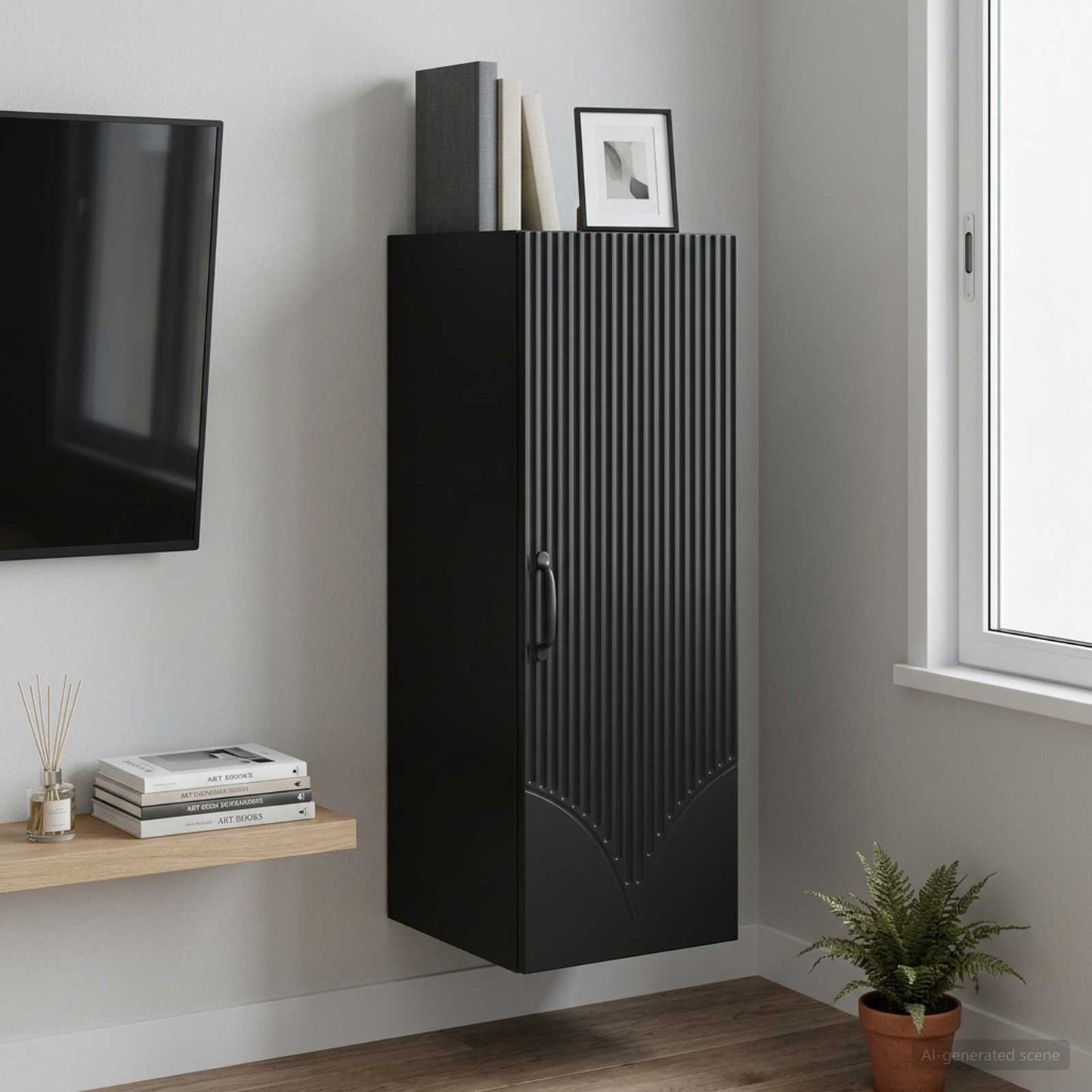 vidaXL Τοίχου Ντουλάπα 33 x 34,5 x 90 εκ Επεξεργασμένο Ξύλο Μαύρο