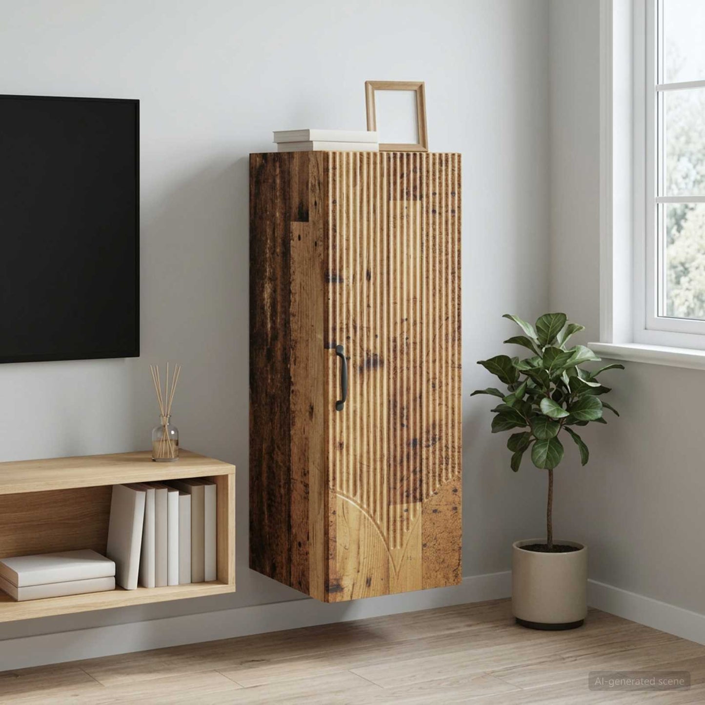 vidaXL Τοίχου Ντουλάπα 33 x 34,5 x 90 εκ Επεξεργασμένο Ξύλο