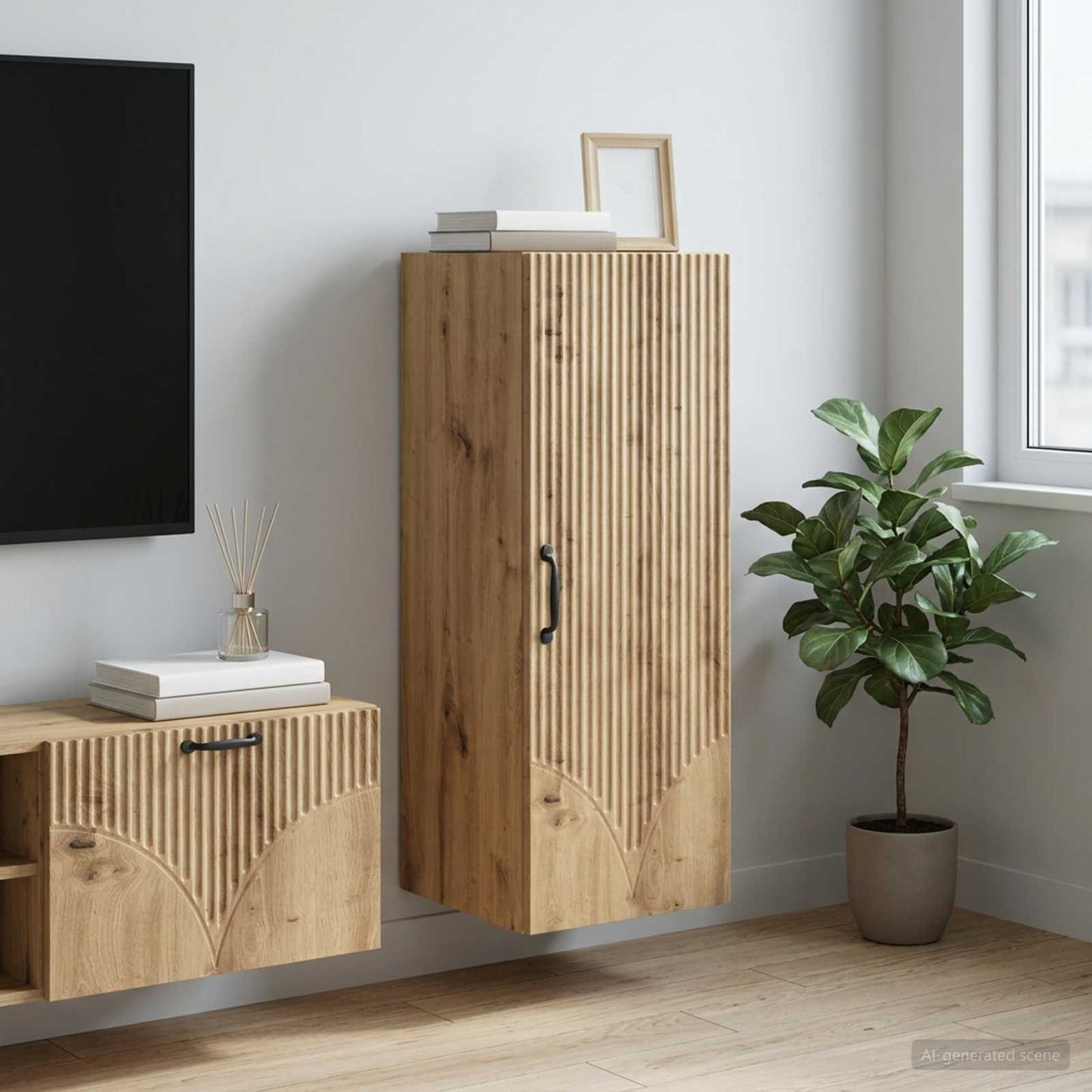 vidaXL Τοίχου Ντουλάπα 33 x 34,5 x 90 εκ Επεξεργασμένο Ξύλο