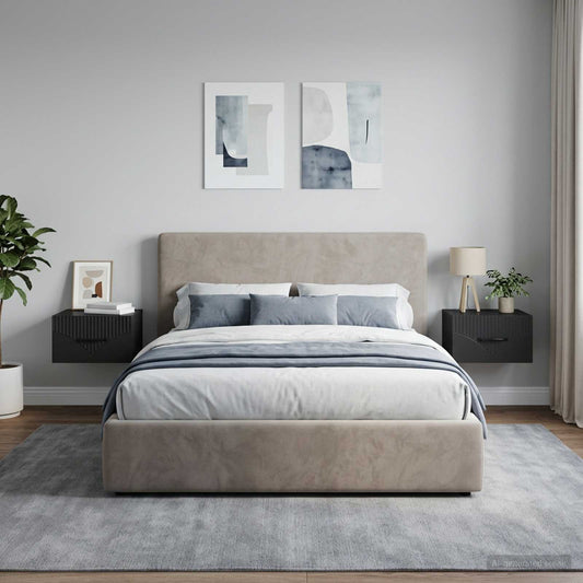 vidaXL Τοίχου Κρεμαστό Κομοδίνο 2 τμχ. Μαύρο 34,5 x 33 x 20 εκ.