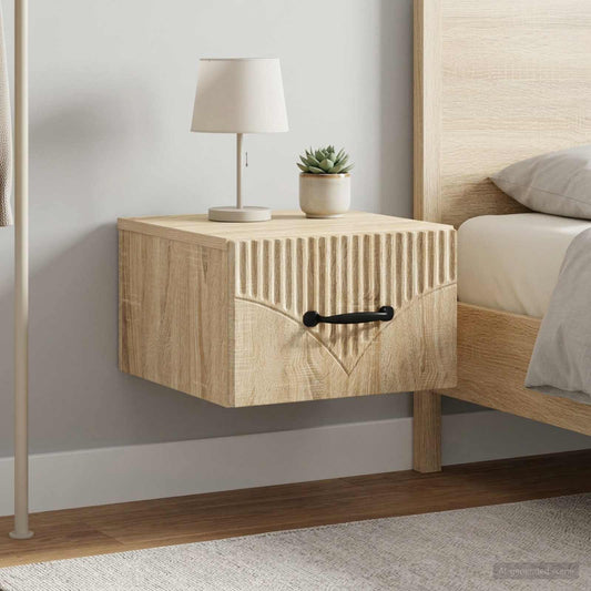 vidaXL Τοίχου Κρεμαστό Κομοδίνο 2 τμχ. Sonoma Δρυς 34,5 x 33 x 20 εκ.