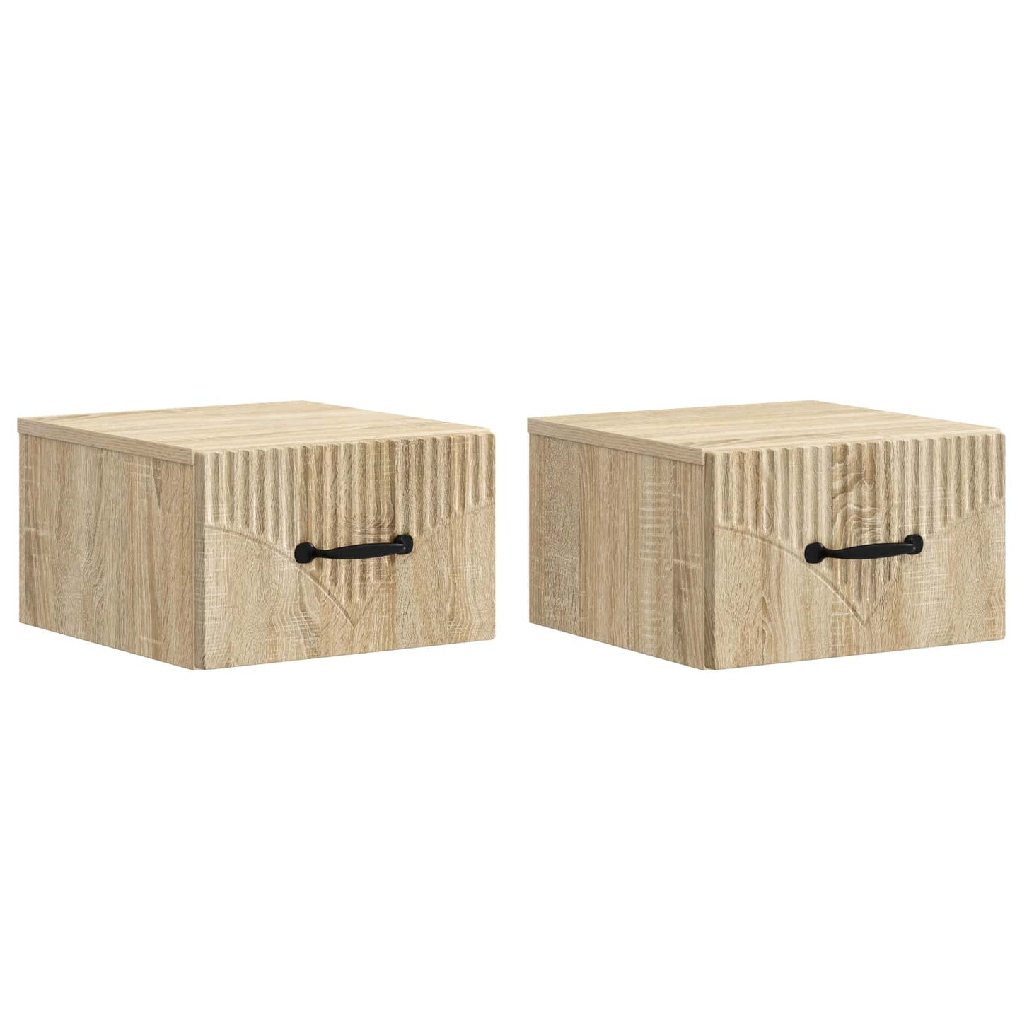 vidaXL Τοίχου Κρεμαστό Κομοδίνο 2 τμχ. Sonoma Δρυς 34,5 x 33 x 20 εκ.