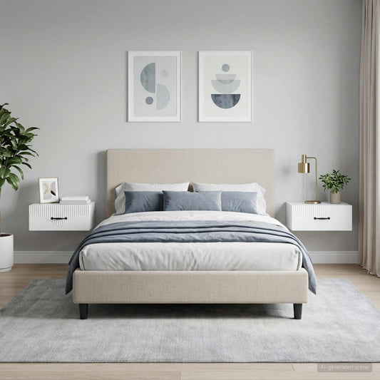 vidaXL Τοίχου Κρεμαστό Κομοδίνο 2 τμχ. Λευκό 49 x 34,5 x 20 εκ.