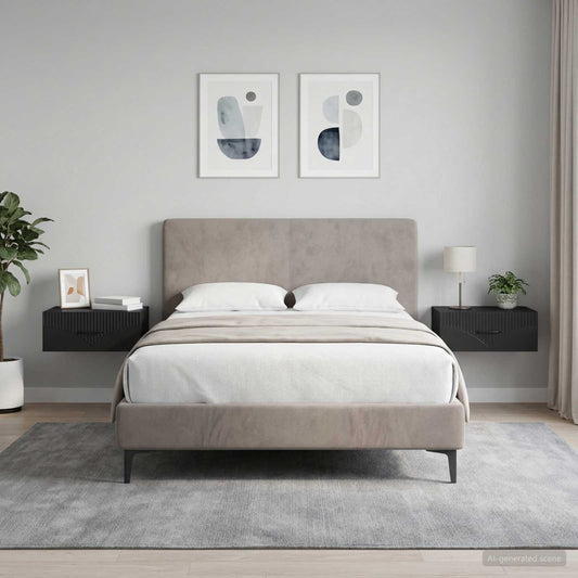vidaXL Τοίχου Κρεμαστό Κομοδίνο 2 τμχ. Μαύρο 49 x 34,5 x 20 εκ.