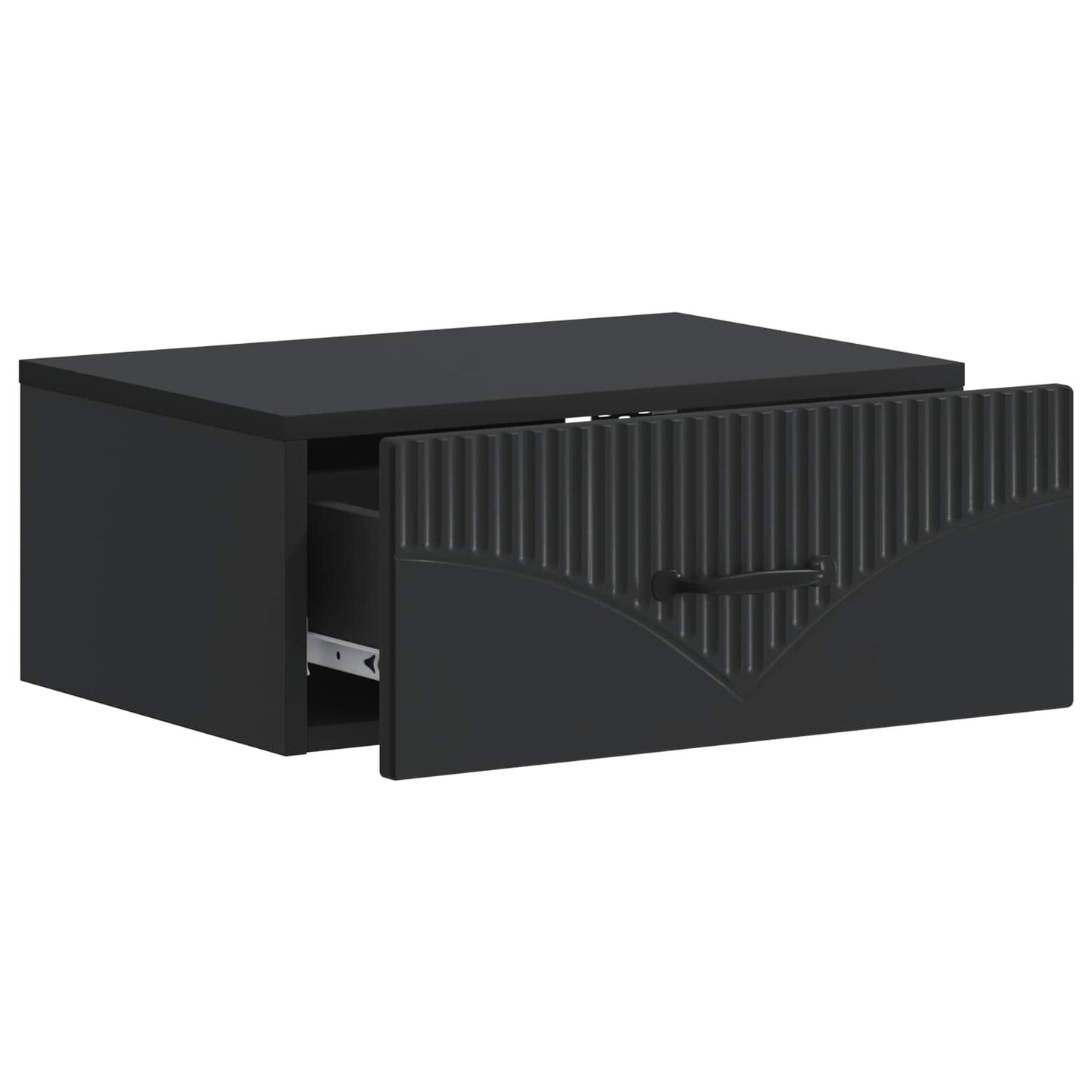 vidaXL Τοίχου Κρεμαστό Κομοδίνο 2 τμχ. Μαύρο 49 x 34,5 x 20 εκ.