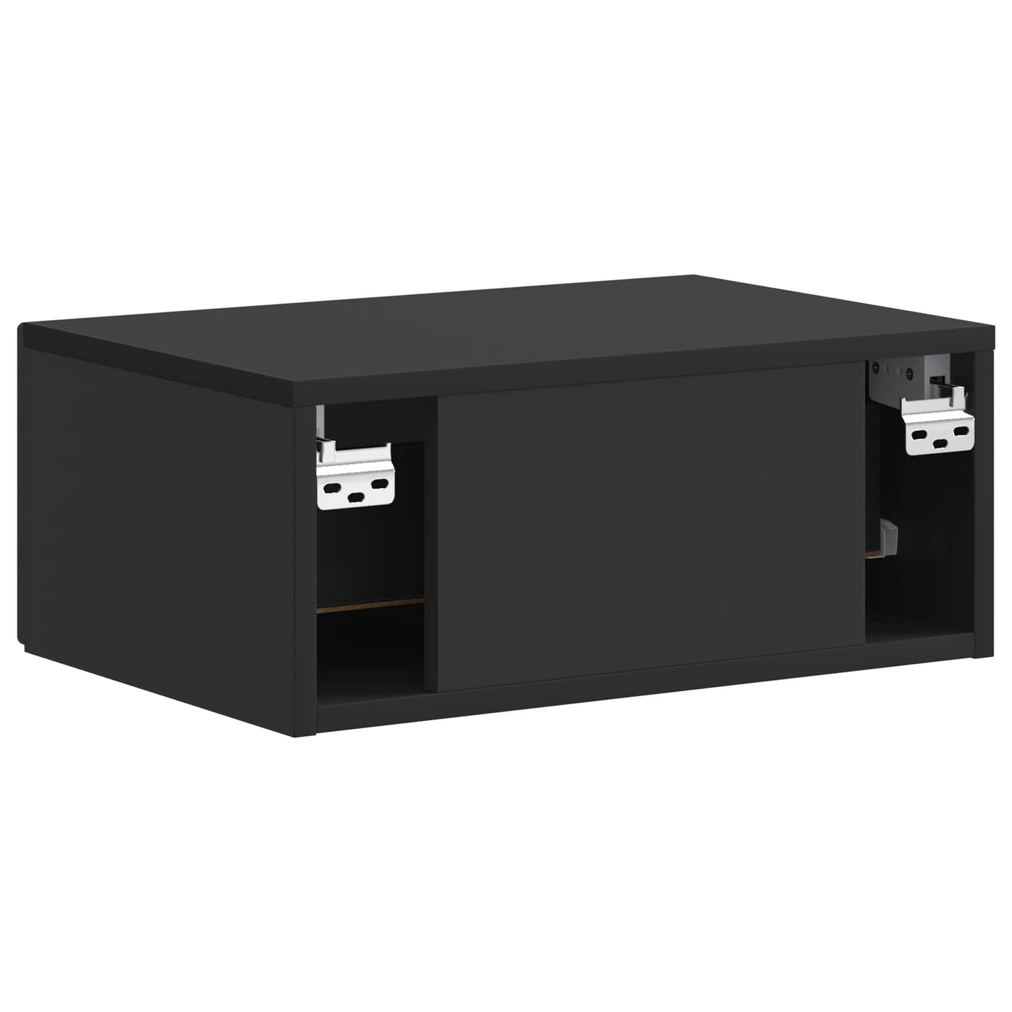 vidaXL Τοίχου Κρεμαστό Κομοδίνο 2 τμχ. Μαύρο 49 x 34,5 x 20 εκ.
