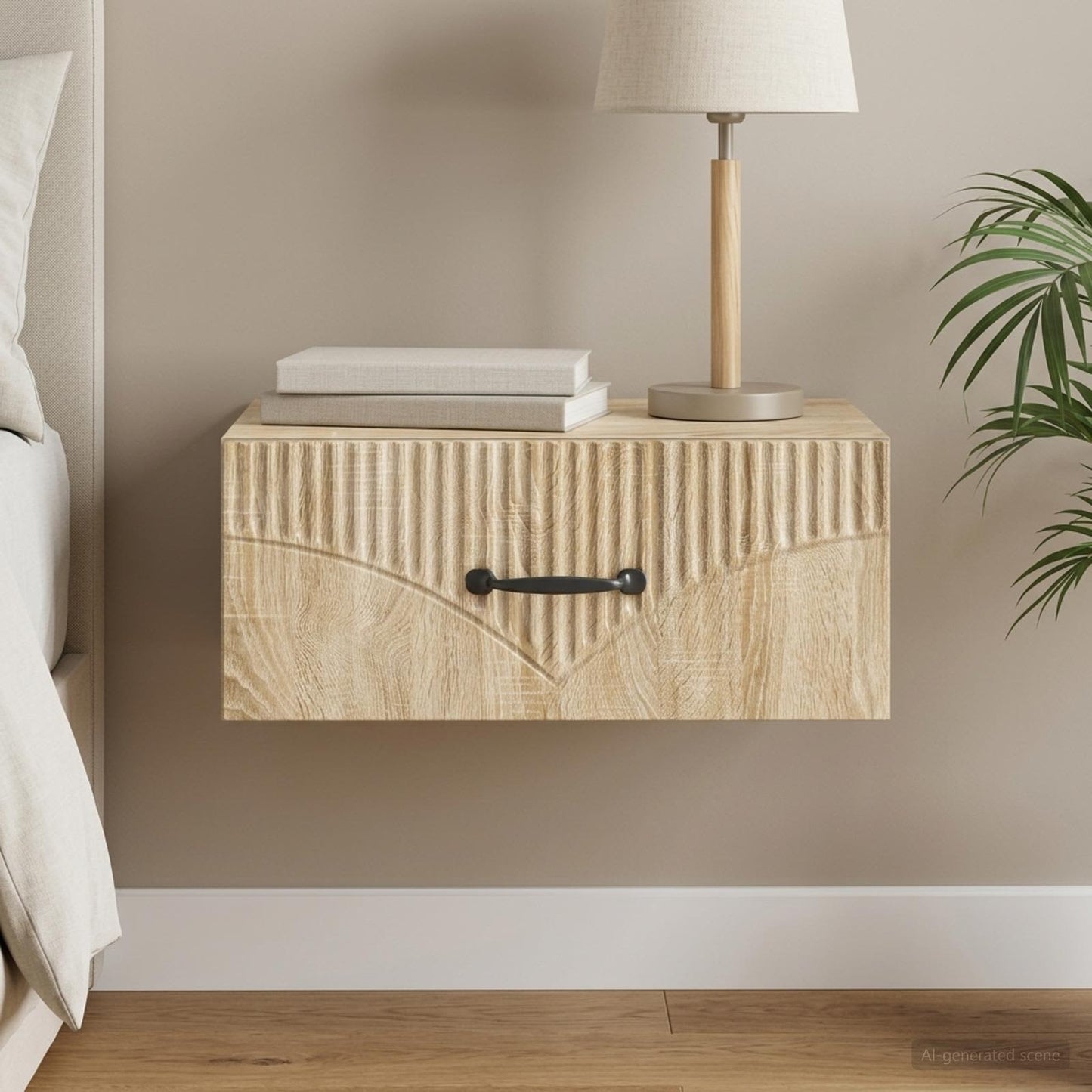vidaXL Τοίχου Κρεμαστό Κομοδίνο Sonoma Δρυς 49 x 34,5 x 20 εκ.