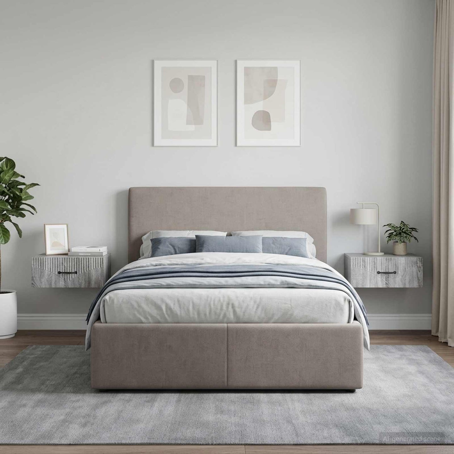 vidaXL Τοίχου Κρεμαστό Κομοδίνο 2 τμχ. Γκρι Sonoma 49 x 34,5 x 20 εκ.