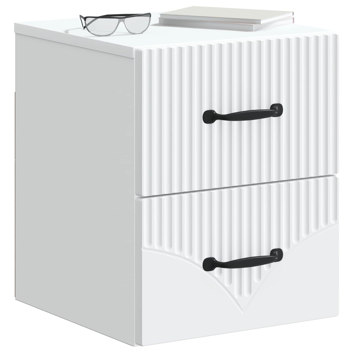 vidaXL Τοίχου Κρεμαστό Κομοδίνο 2 τμχ. Λευκό 34,5 x 33 x 40 εκ