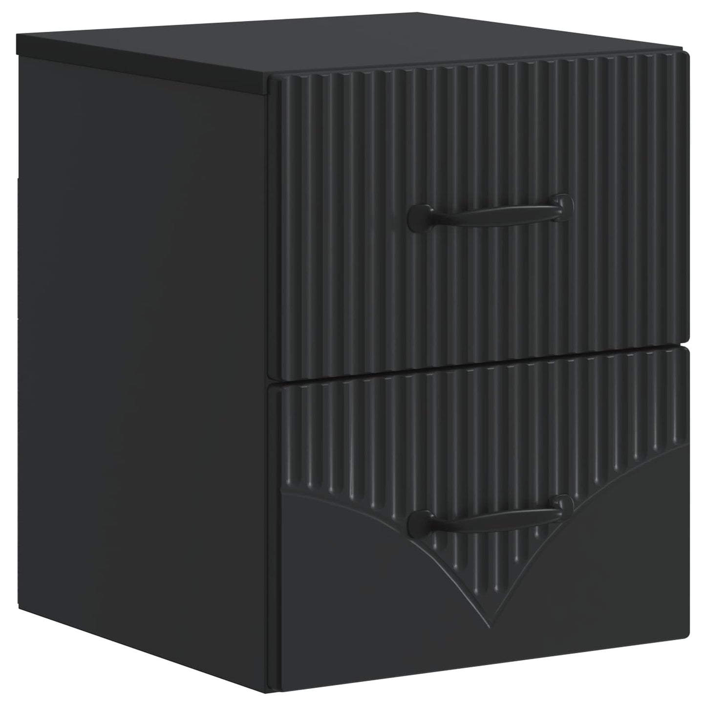 vidaXL Τοίχου Κρεμαστό Κομοδίνο 2 τμχ. Μαύρο 34,5 x 33 x 40 εκ