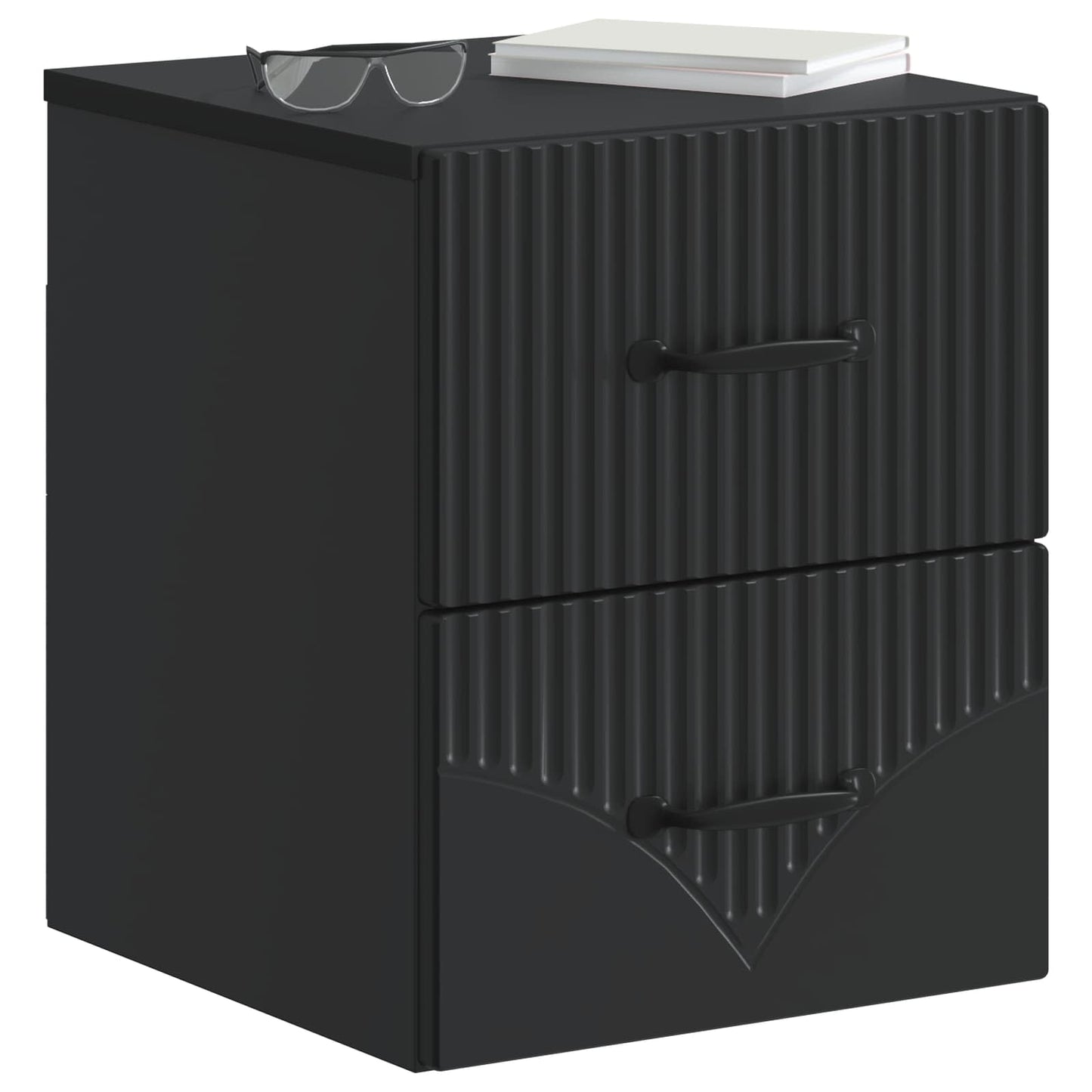 vidaXL Τοίχου Κρεμαστό Κομοδίνο 2 τμχ. Μαύρο 34,5 x 33 x 40 εκ