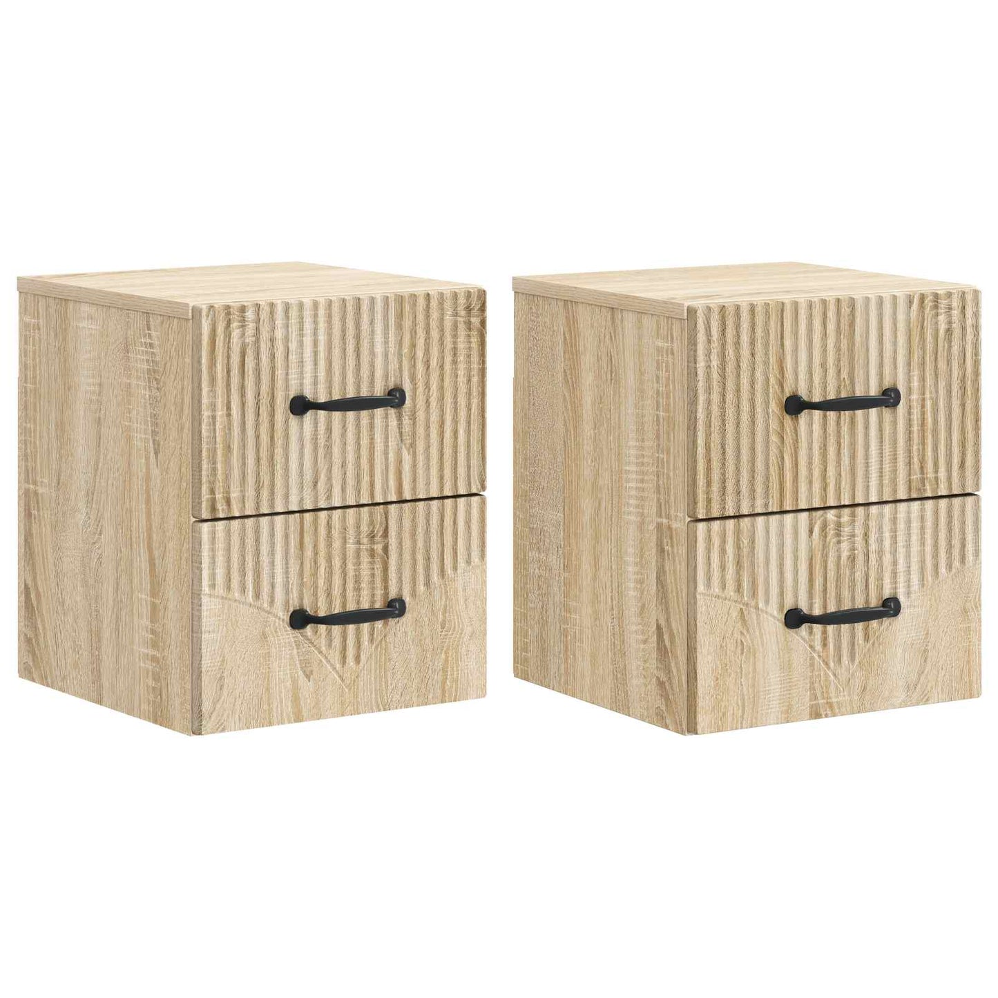 vidaXL Τοίχου Κρεμαστό Κομοδίνο 2 τμχ. Sonoma Δρυς 34,5 x 33 x 40 εκ