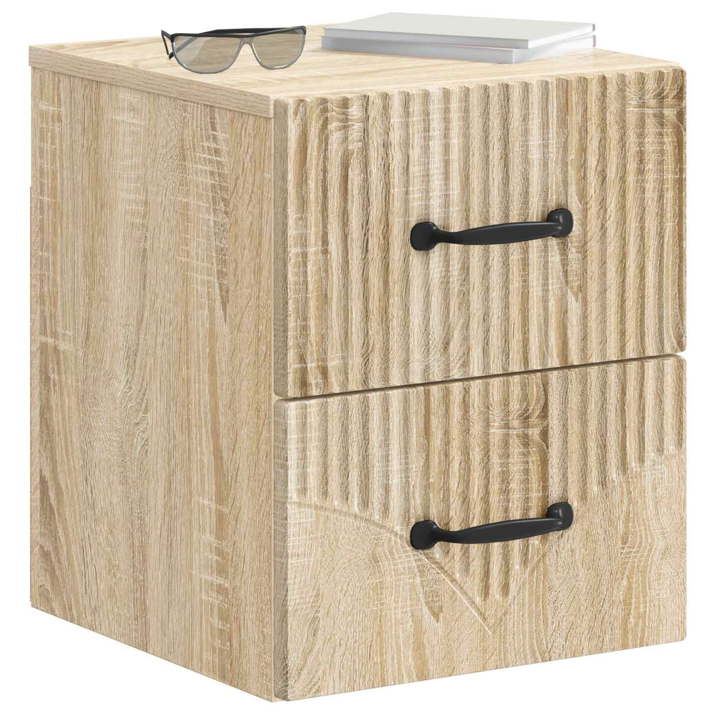 vidaXL Τοίχου Κρεμαστό Κομοδίνο 2 τμχ. Sonoma Δρυς 34,5 x 33 x 40 εκ