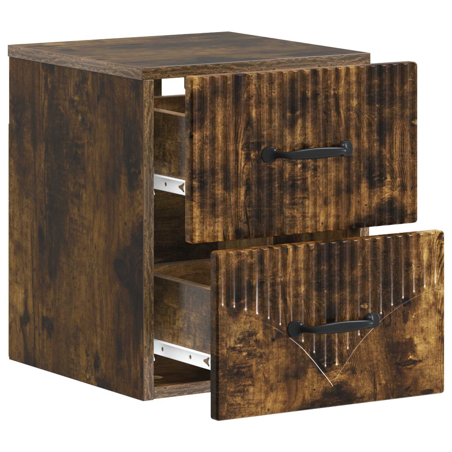 vidaXL Τοίχου Κρεμαστό Κομοδίνο 2 τμχ. Καπνισμένο Ξύλο Δρυός