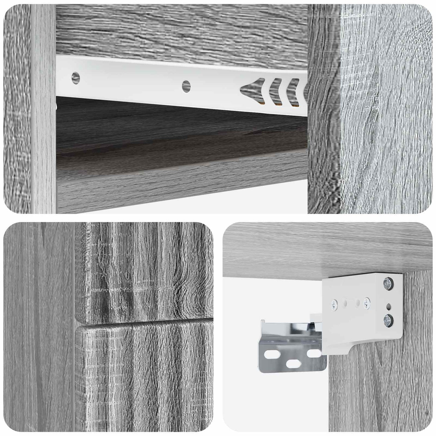 vidaXL Τοίχου Κρεμαστό Κομοδίνο 2 τμχ. Γκρι Sonoma 34,5 x 33 x 40 εκ