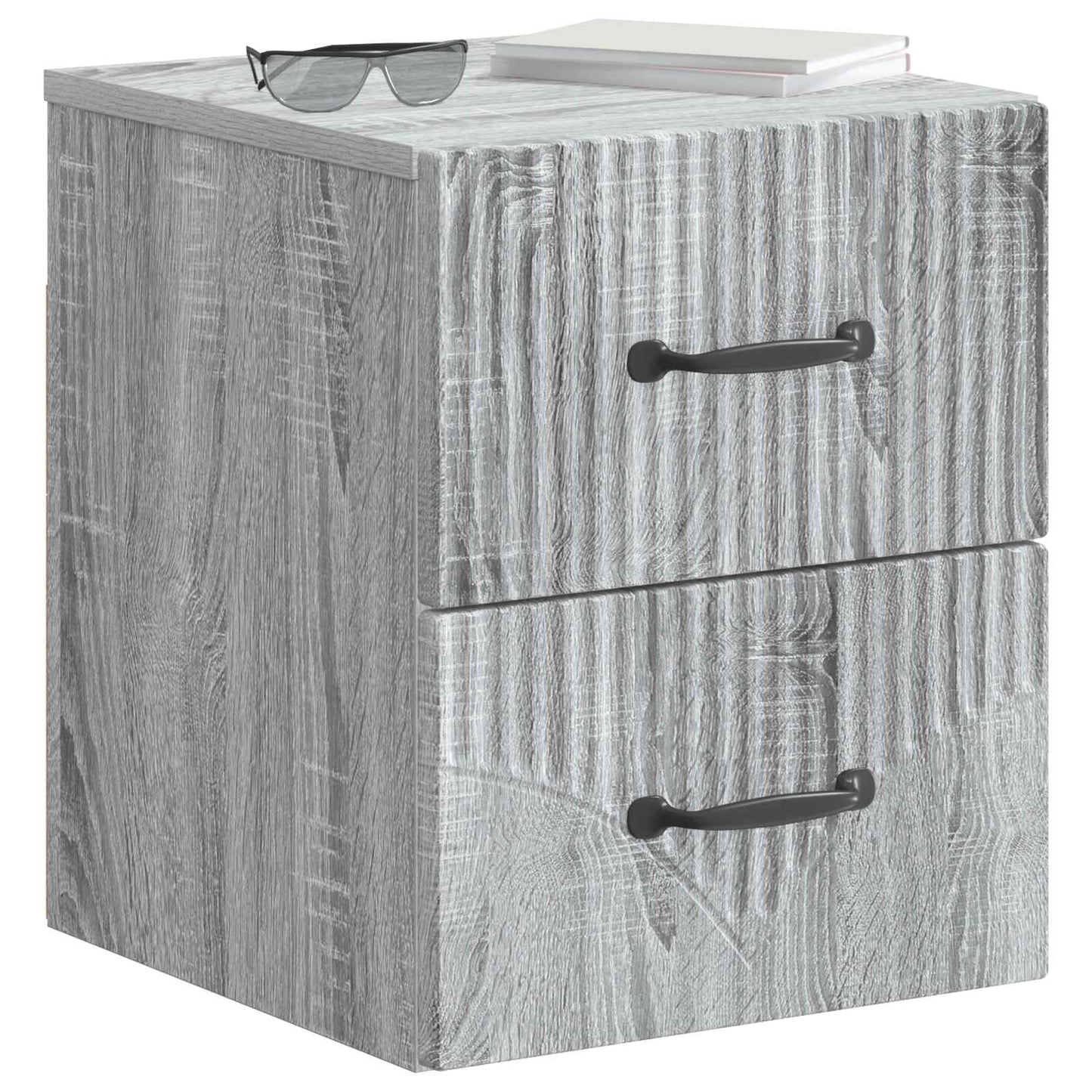 vidaXL Τοίχου Κρεμαστό Κομοδίνο 2 τμχ. Γκρι Sonoma 34,5 x 33 x 40 εκ