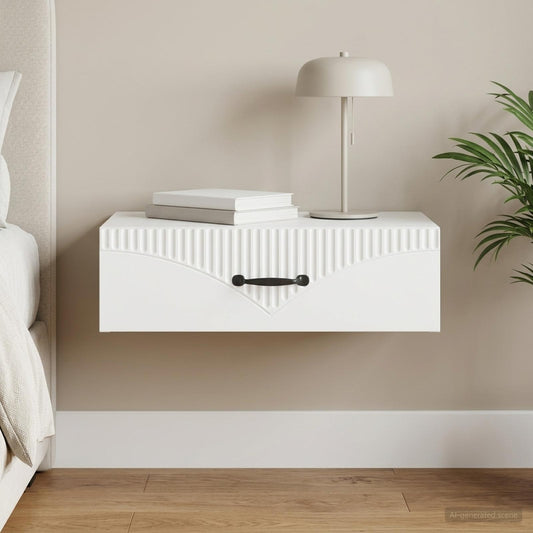 vidaXL Τραπεζάκι Τοίχου Λευκό 59 x 34,5 x 17 εκ. Επεξεργασμένο Ξύλο