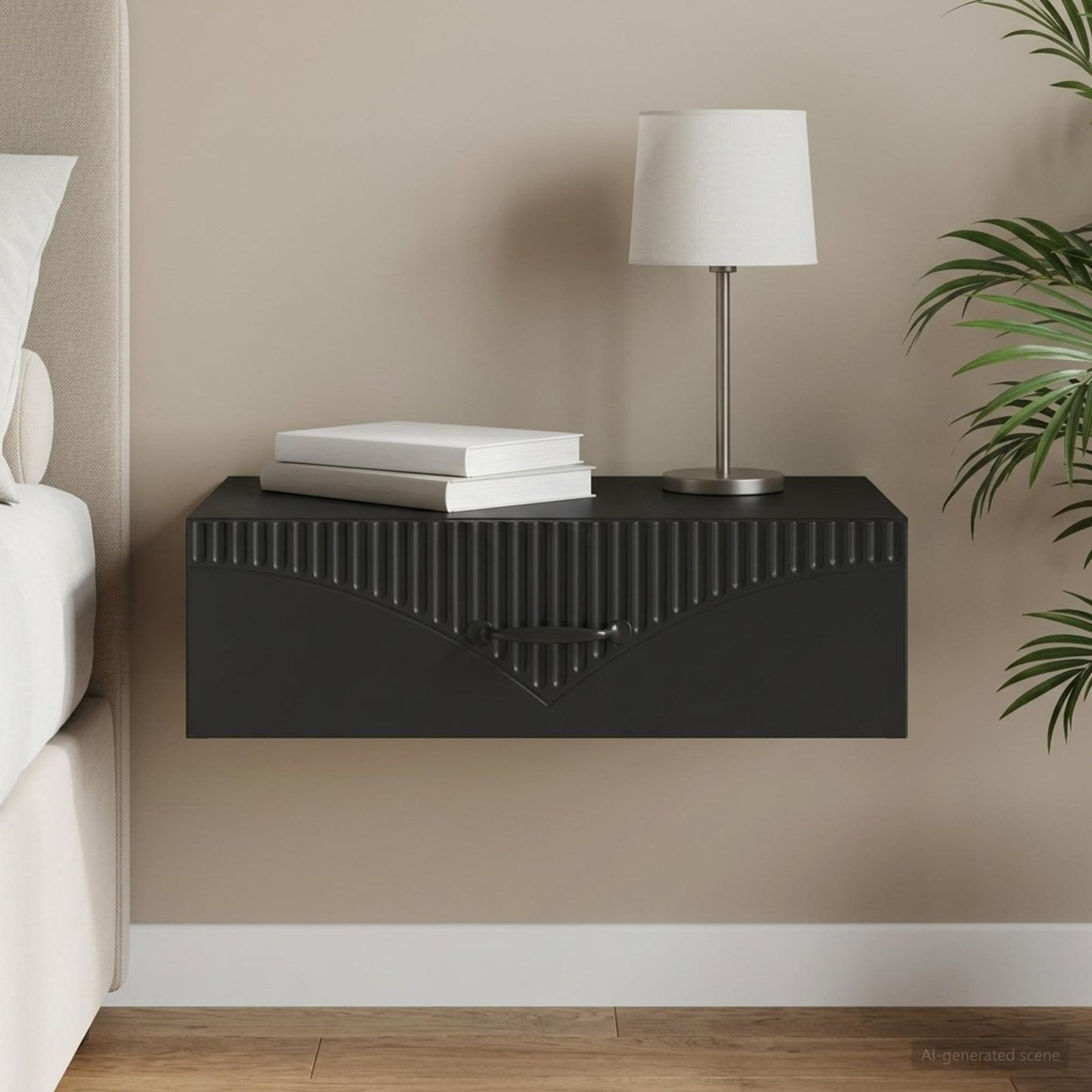 vidaXL Τραπεζάκι Τοίχου 59 x 34,5 x 17 εκ. Επεξεργασμένο Ξύλο Μαύρο