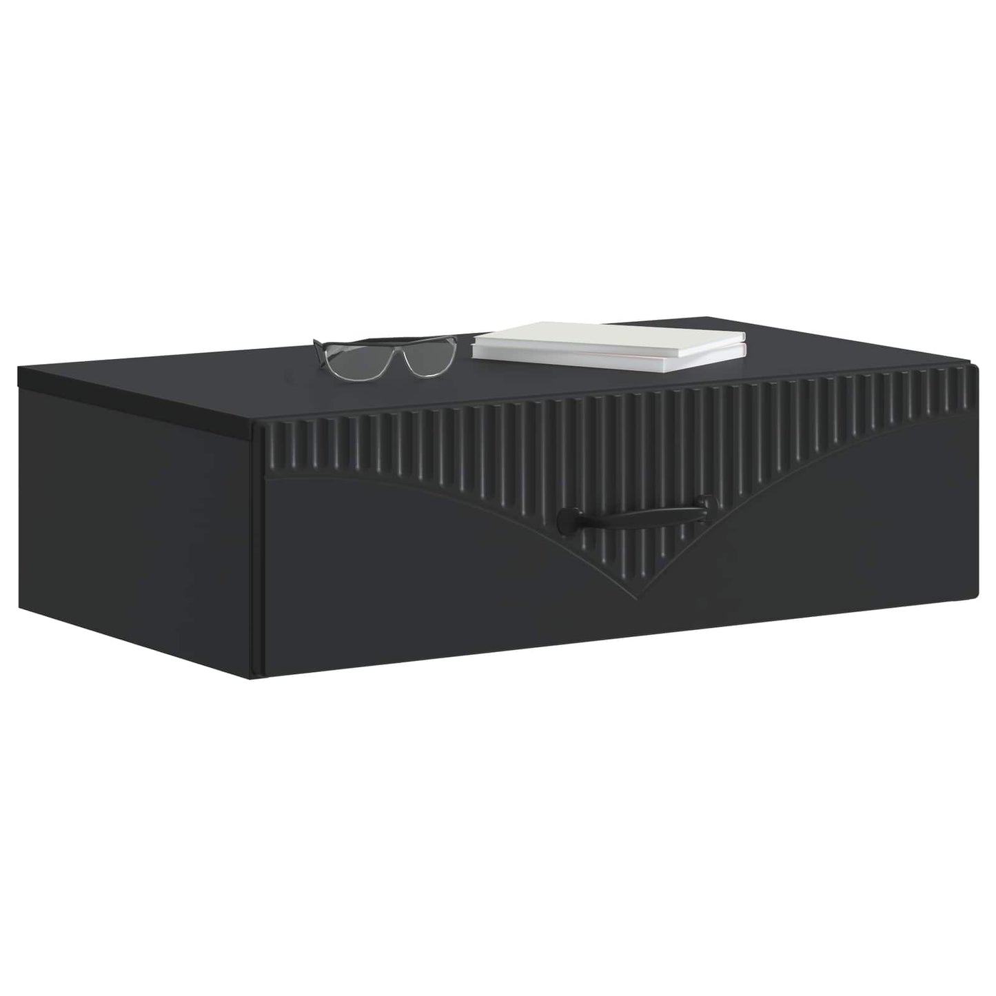 vidaXL Τραπεζάκι Τοίχου 59 x 34,5 x 17 εκ. Επεξεργασμένο Ξύλο Μαύρο