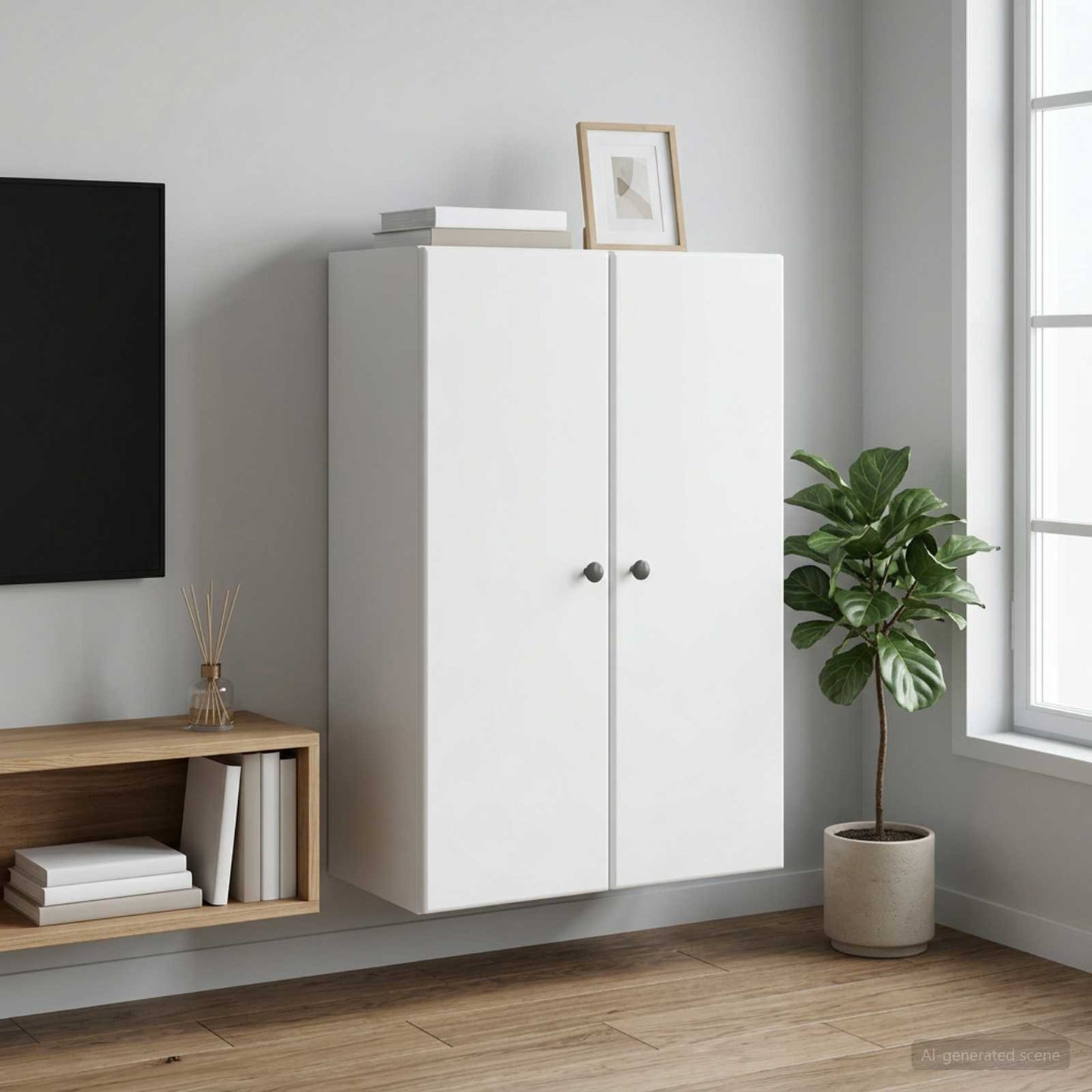 vidaXL Τοίχου Ντουλάπα Λευκό 66 x 34,5 x 90 εκ Επεξεργασμένο Ξύλο