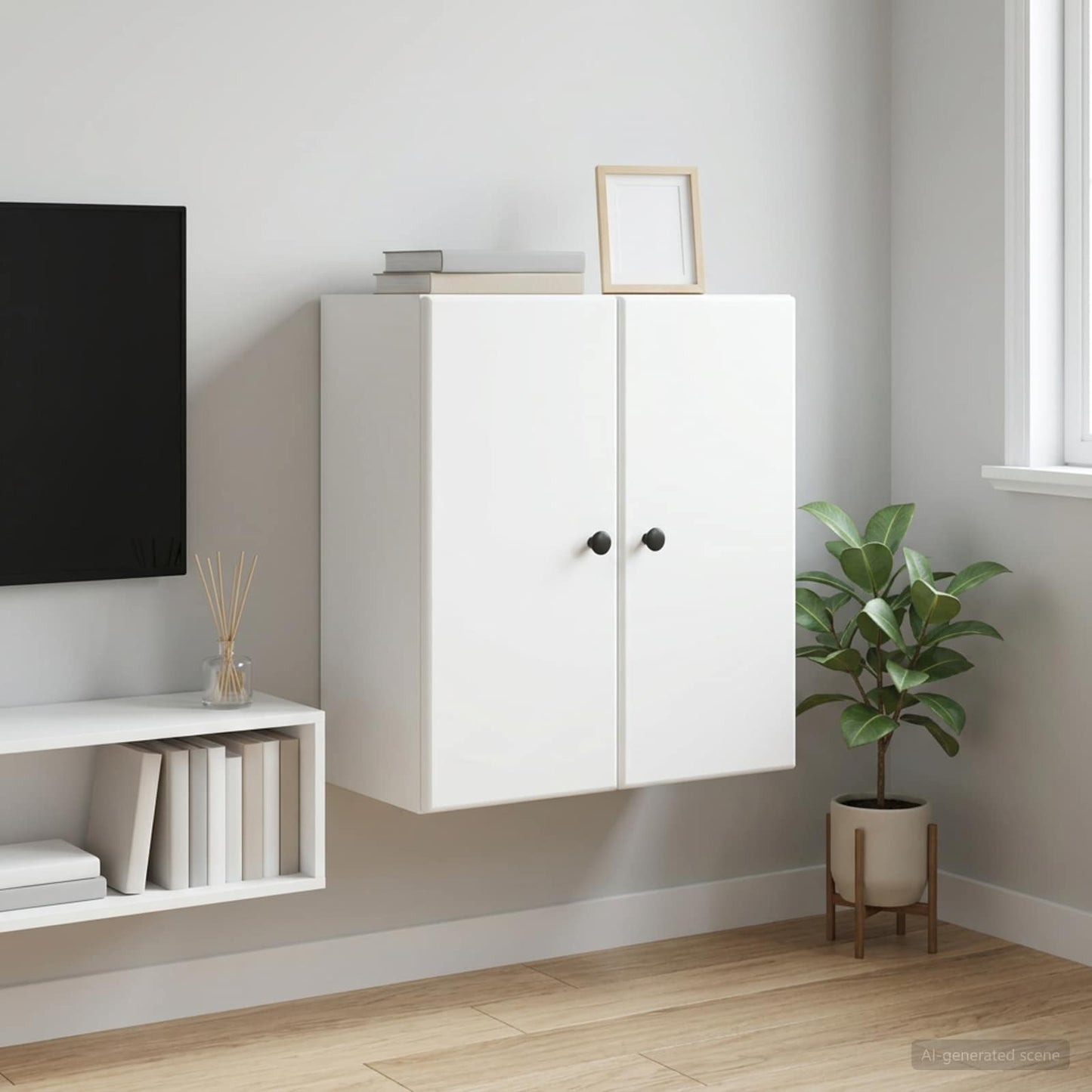 vidaXL Τοίχου Ντουλάπα Λευκό 59 x 31 x 60 εκ Επεξεργασμένο Ξύλο