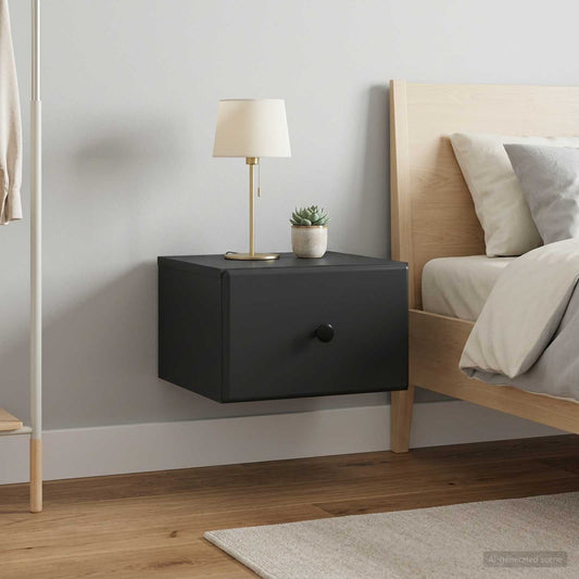 vidaXL Τοίχου Κρεμαστό Κομοδίνο 2 τμχ. Μαύρο 34,5 x 33 x 20 εκ.