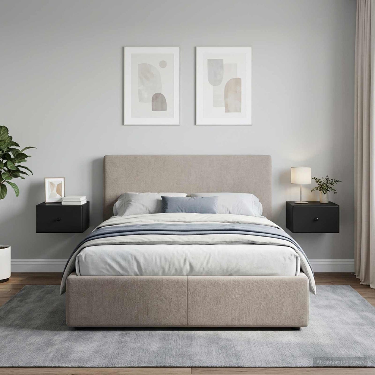 vidaXL Τοίχου Κρεμαστό Κομοδίνο 2 τμχ. Μαύρο 34,5 x 33 x 20 εκ.