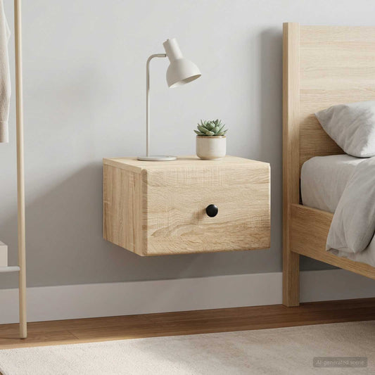 vidaXL Τοίχου Κρεμαστό Κομοδίνο 2 τμχ. Sonoma Δρυς 34,5 x 33 x 20 εκ.