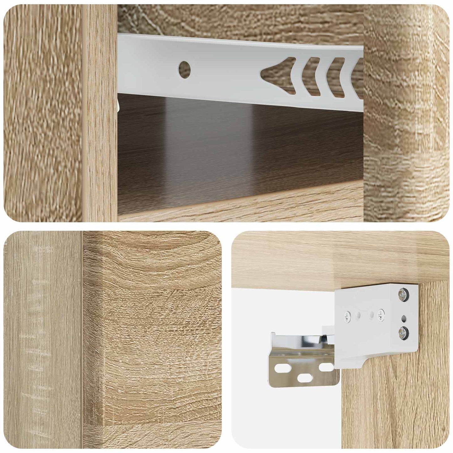 vidaXL Τοίχου Κρεμαστό Κομοδίνο 2 τμχ. Sonoma Δρυς 49 x 34,5 x 20 εκ.