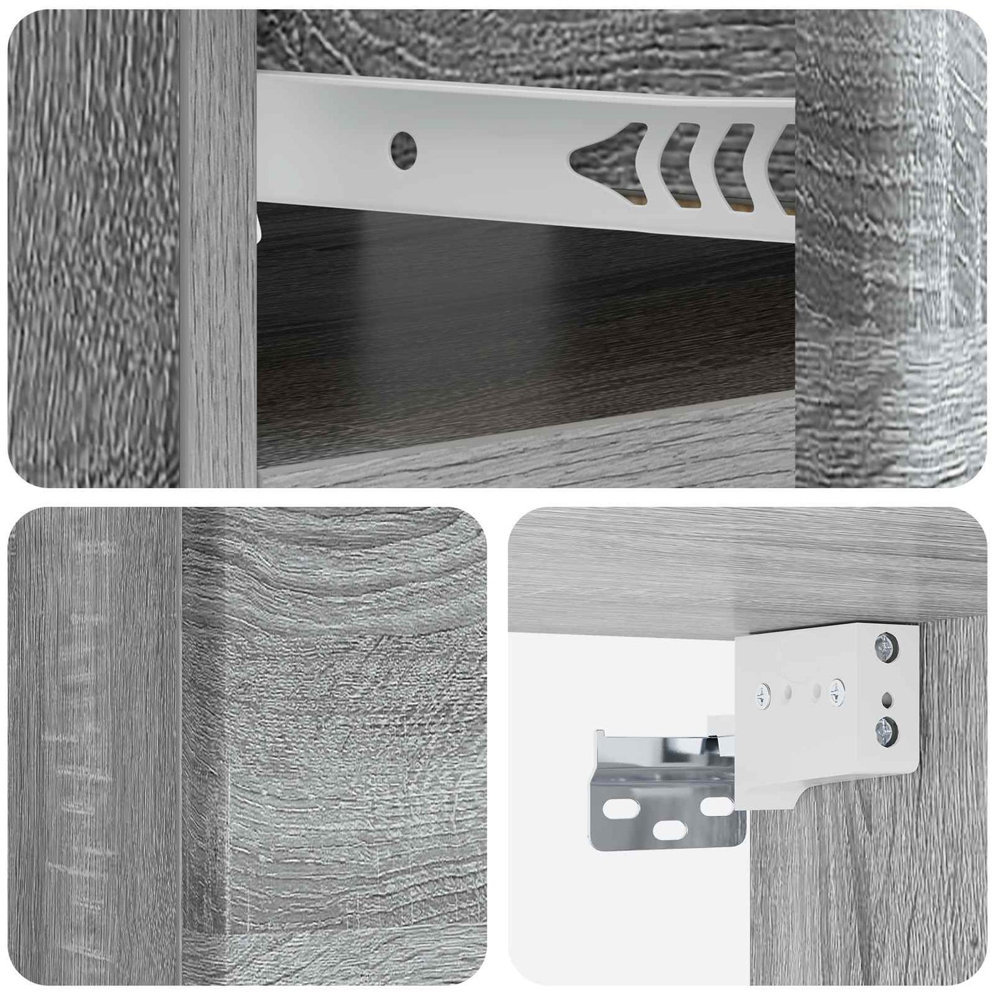vidaXL Τοίχου Κρεμαστό Κομοδίνο 2 τμχ. Γκρι Sonoma 49 x 34,5 x 20 εκ.
