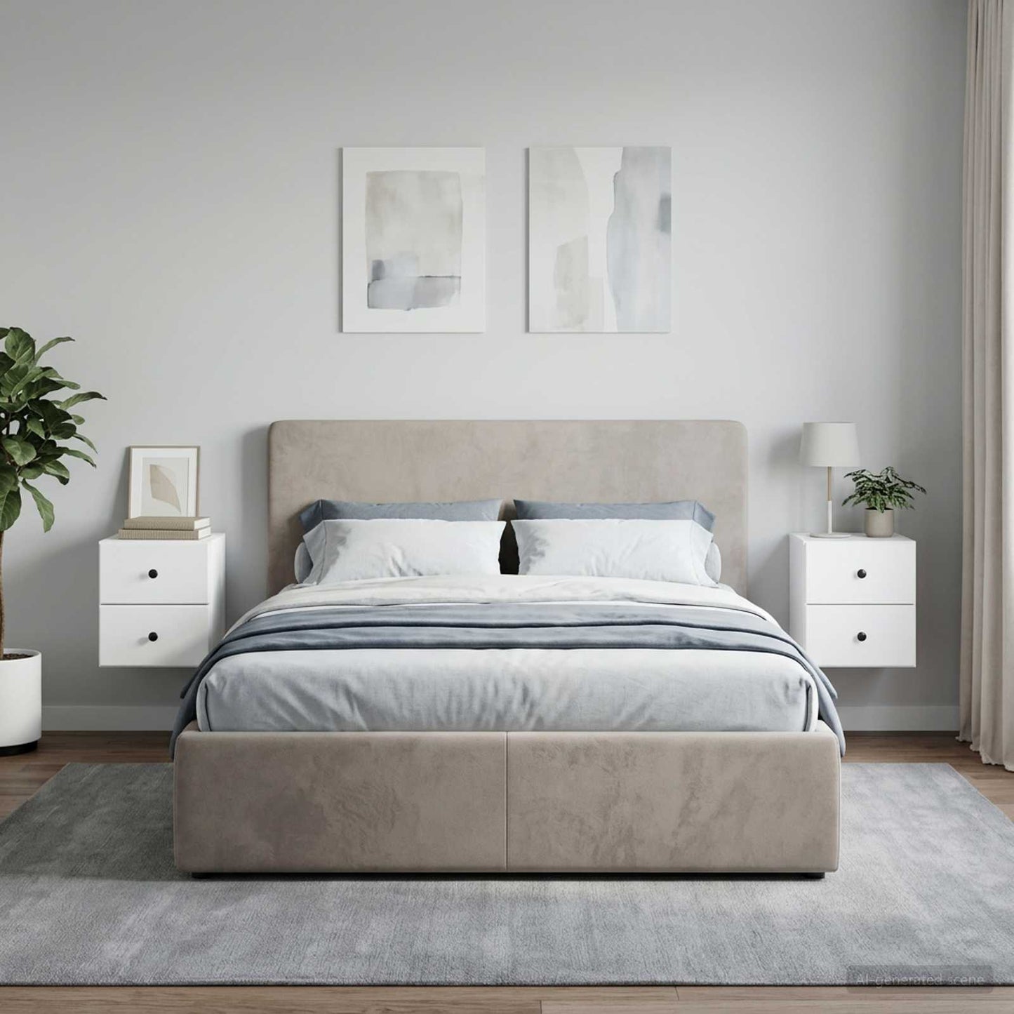 vidaXL Τοίχου Κρεμαστό Κομοδίνο 2 τμχ. Λευκό 34,5 x 33 x 40 εκ