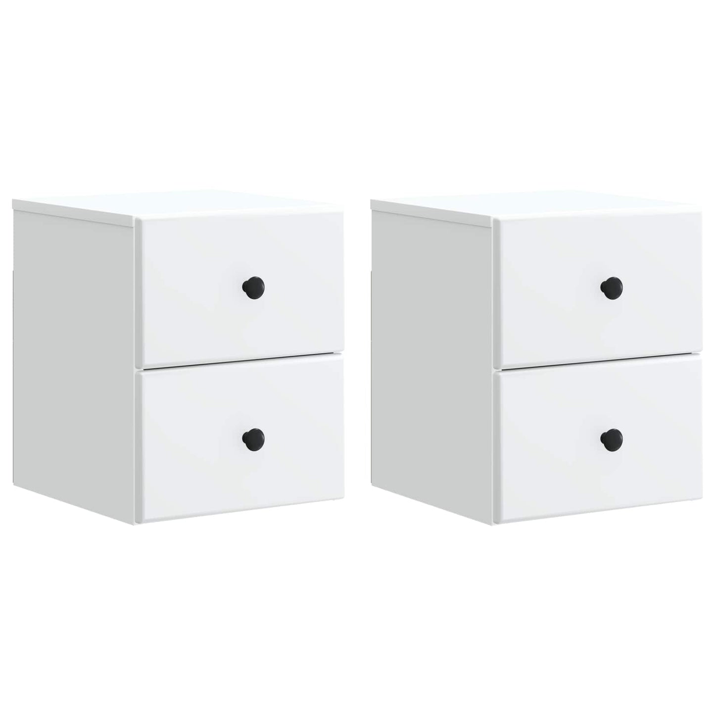 vidaXL Τοίχου Κρεμαστό Κομοδίνο 2 τμχ. Λευκό 34,5 x 33 x 40 εκ
