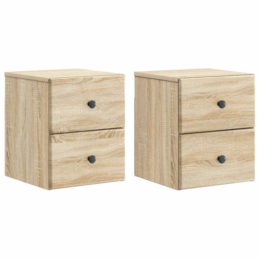 vidaXL Τοίχου Κρεμαστό Κομοδίνο 2 τμχ. Sonoma Δρυς 34,5 x 33 x 40 εκ